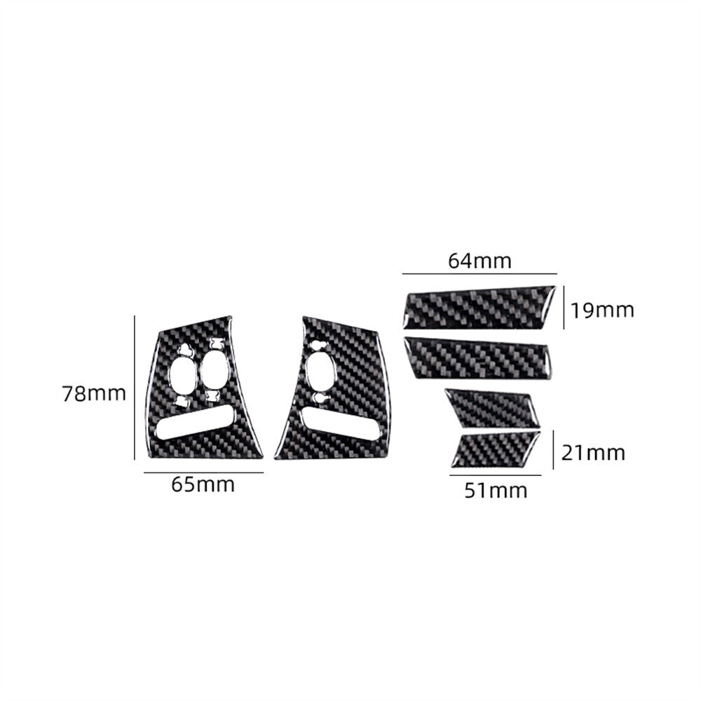 6¡ÁCarbon Fiber Interior Steering Wheel Button Cover Trim for Jaguar XF 2009-2011