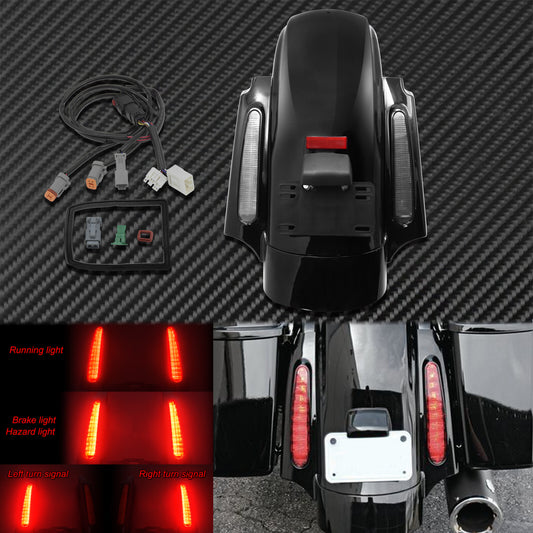 Rear Fender w/Turn Signal Running Light Red Lens Fit for Harley Touring 09-13