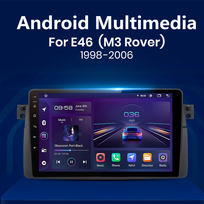 9in Car Wifi FM Radio Multimedia Player For E46 M3 for Rover Andorid GPS Navigation