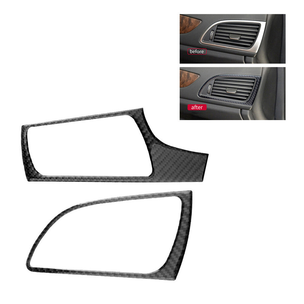 2PCS carbon fiber side air outlet trim for Audi A6 A7 2012-2018