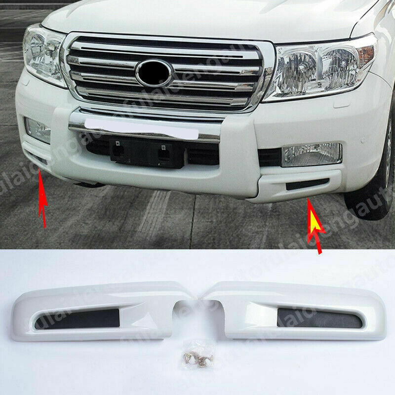 for Land Cruiser LC200 2008-2011 Pearl White Bumper Corner Guard Molding Trim 2X Q
