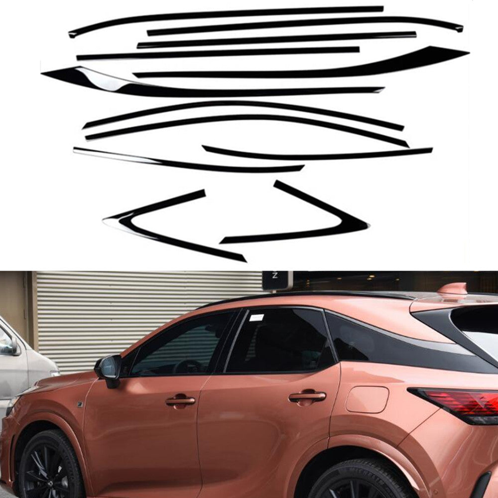 Black Window Molding Cover Trim Strips for Lexus RX 350H 450h 500H 2023-2025 n