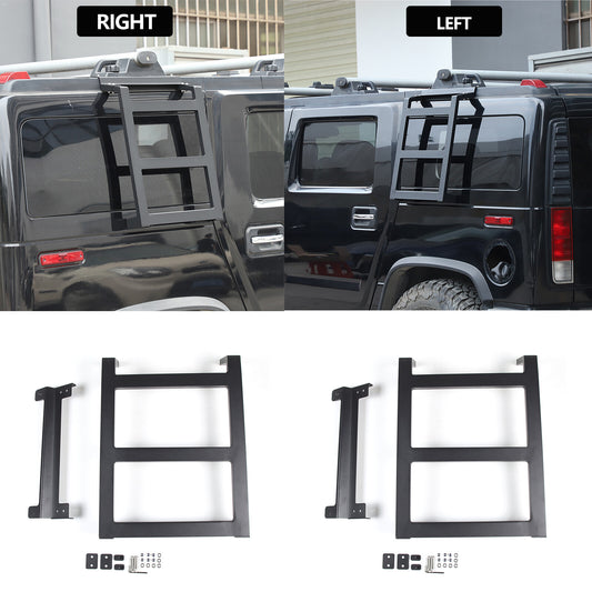 L&R Extended Side and Rear Window Climbing Ladder Roof Step for Hummer H2 (2003-2009)