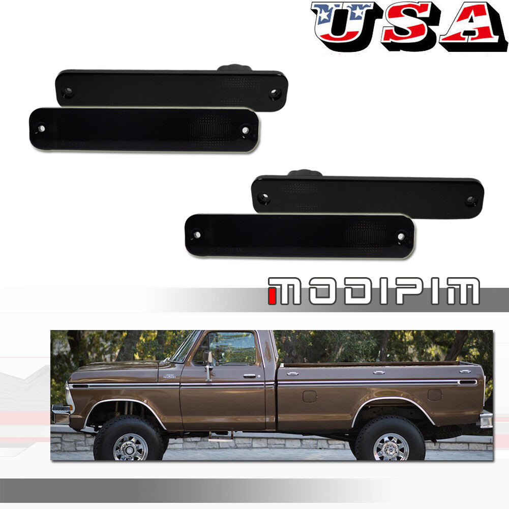 4 Pieces Smoke Front and Rear Side Marker Light Housings for 73-79 for F Trucks - v