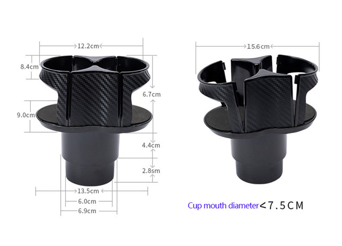 Adjustable Car Drink Cup Holder Beverage Holder Control Mount Carbon Fiber Look