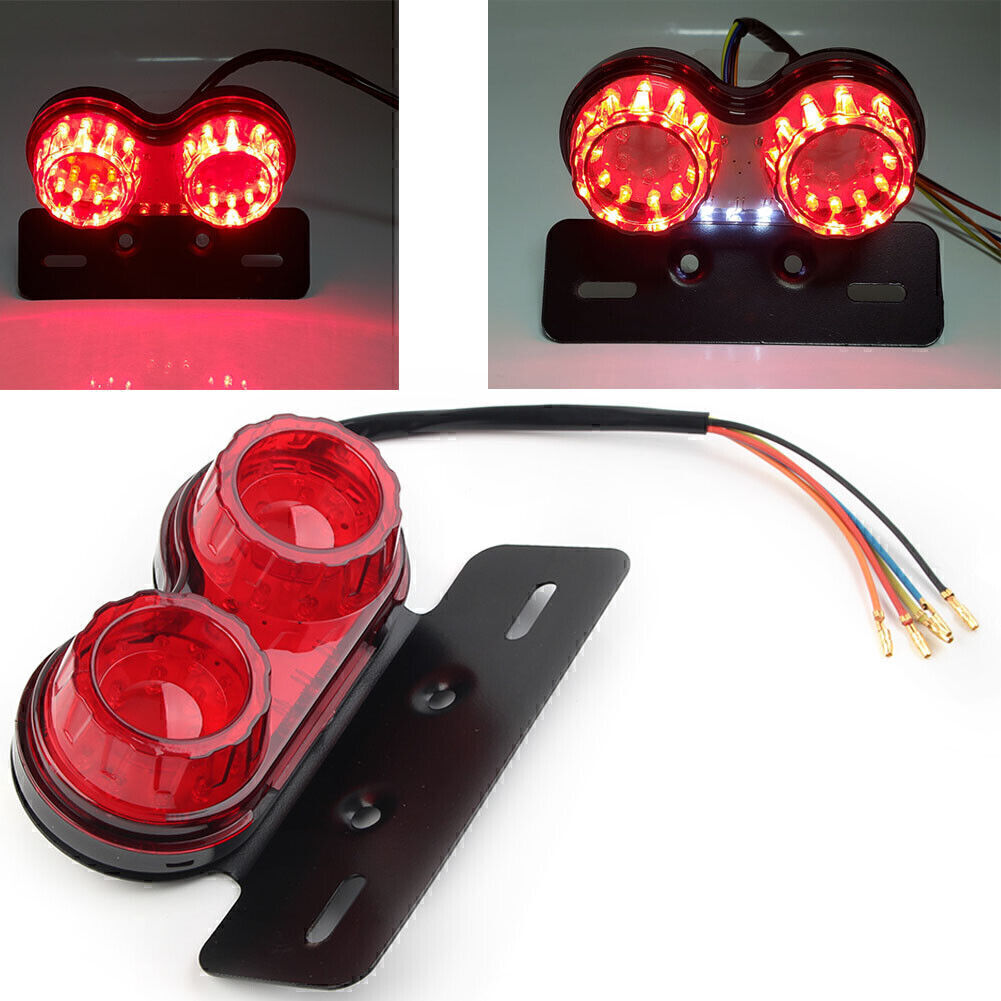 Red Integrated Tail Light Dual Turn Signal Brake License Plate Lamp Q