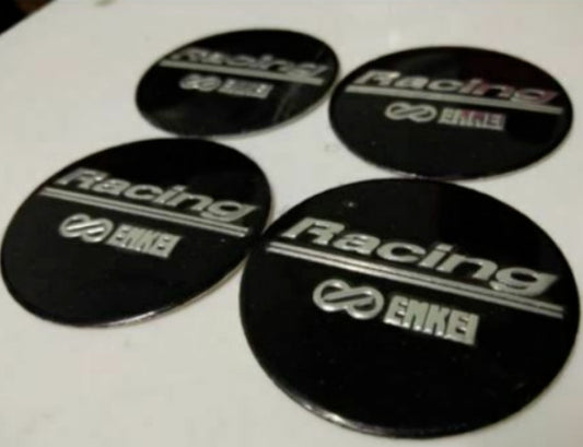 4x60 mm Wheel Center Cap Hub Cap Rim Cap Emblem Decal Rolled Gloss Silver Black - v