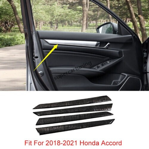 Black Wood Grain Interior Door Panel Cover Trim Fit for Honda Accord 2018-2022