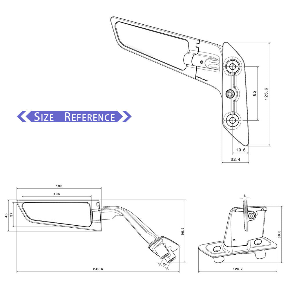 for YAMAHA T-MAX 560 2022 2023 Motorcycle Rear View Mirrors Adjustable Mirror