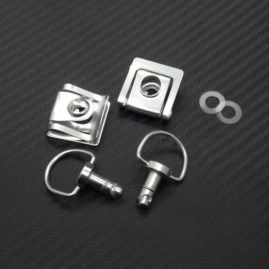Motorcycle Silver Quick Release D-ring Turn Race Fairing Fastener Q