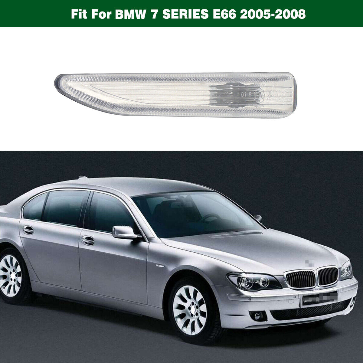 White Fender Side Marker Turn Signal Light Left for BMW 7SERIES E66 2005-2008