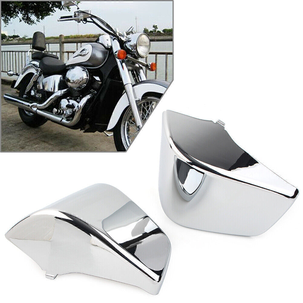 for Honda Shadow ACE VT750 VT400 VT750C 1997-2003 2002 Silver Battery Covers