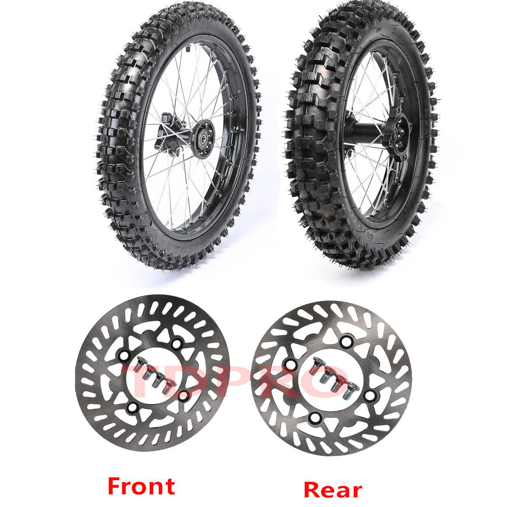 17-inch and 14-inch wheels, 70/100-17 and 90/100-14 tires and rims, Taodao 110cc, 125cc, and 140cc pit bikes.