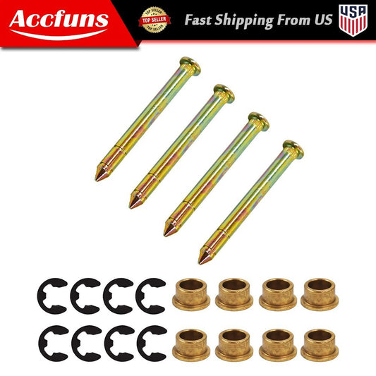 Accfuns Door Hinge Pins and Pin Bushing Kits for 92-97 F150 F250 F350 n