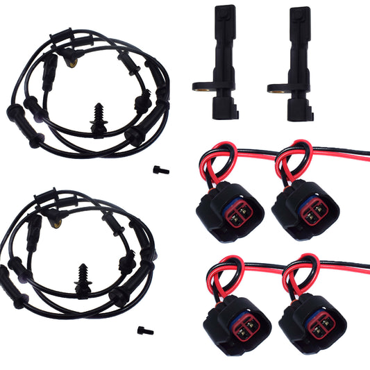 Front and rear ABS speed sensors and connectors for 2007-16 for Jeep for Wrangler 3.6L 68003281AA