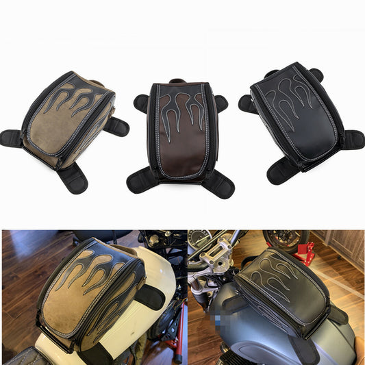 Waterproof Retro Magnetic PU Leather Oil Fuel Tank Travel Bag for Harley for Honda Q