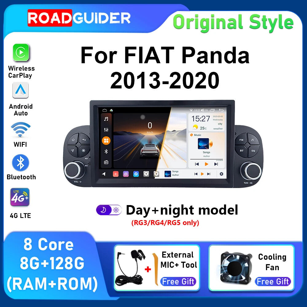for Fiat Panda 2013-2020 Android Car Radio CarPlay Multimidia Stereo Screen GPS