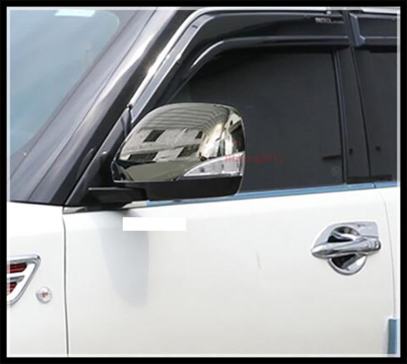 Chrome Side Door Rearview Mirrors Cover Trim for Nissan Armada Patrol 2017-2020