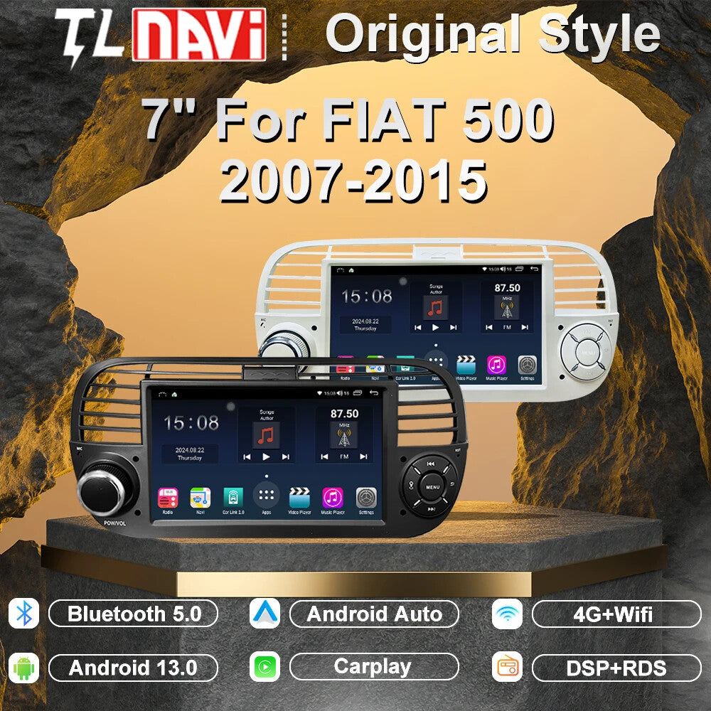 for Fiat 500 2007-2015 Android Auto Car Radio Multimedia Player GPS Navi Carplay