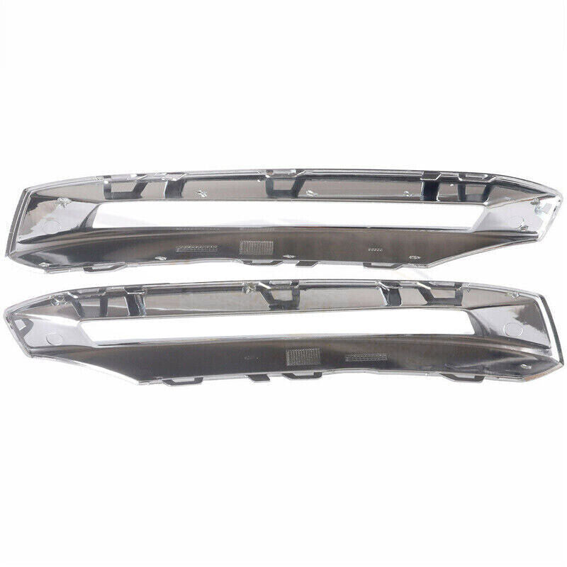 1Pair Front Fog Light Cover Chrome Trim Bezel Fit for Mercedes X166 GL 2013-2016