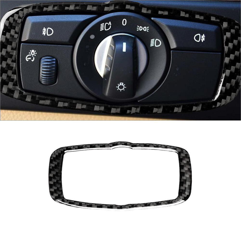 2Pcs Carbon Fiber Central Console Storage Box Cover Trim for Audi Q5 2018-2021 v