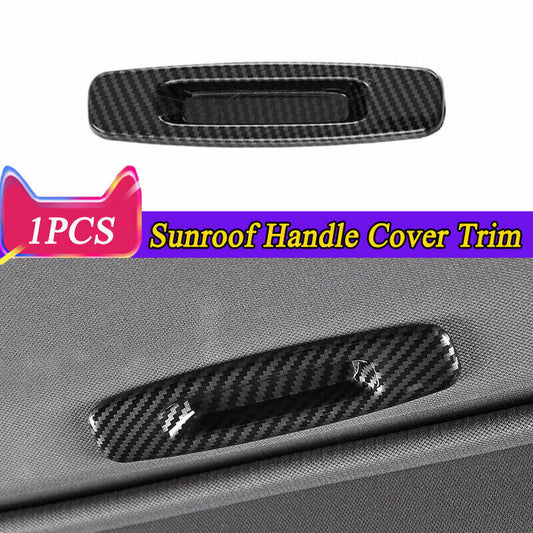 1X Carbon Fiber ABS Roof Skylight Handle Cover Trim for Toyota for Sienna 2021-2024