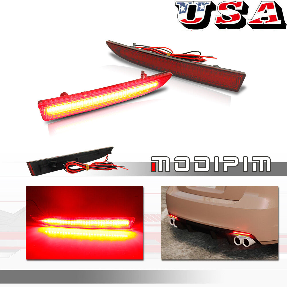 For 2016+ for Camaro Red Lens Rear Reflector Fog Light Tail Brake Light - v