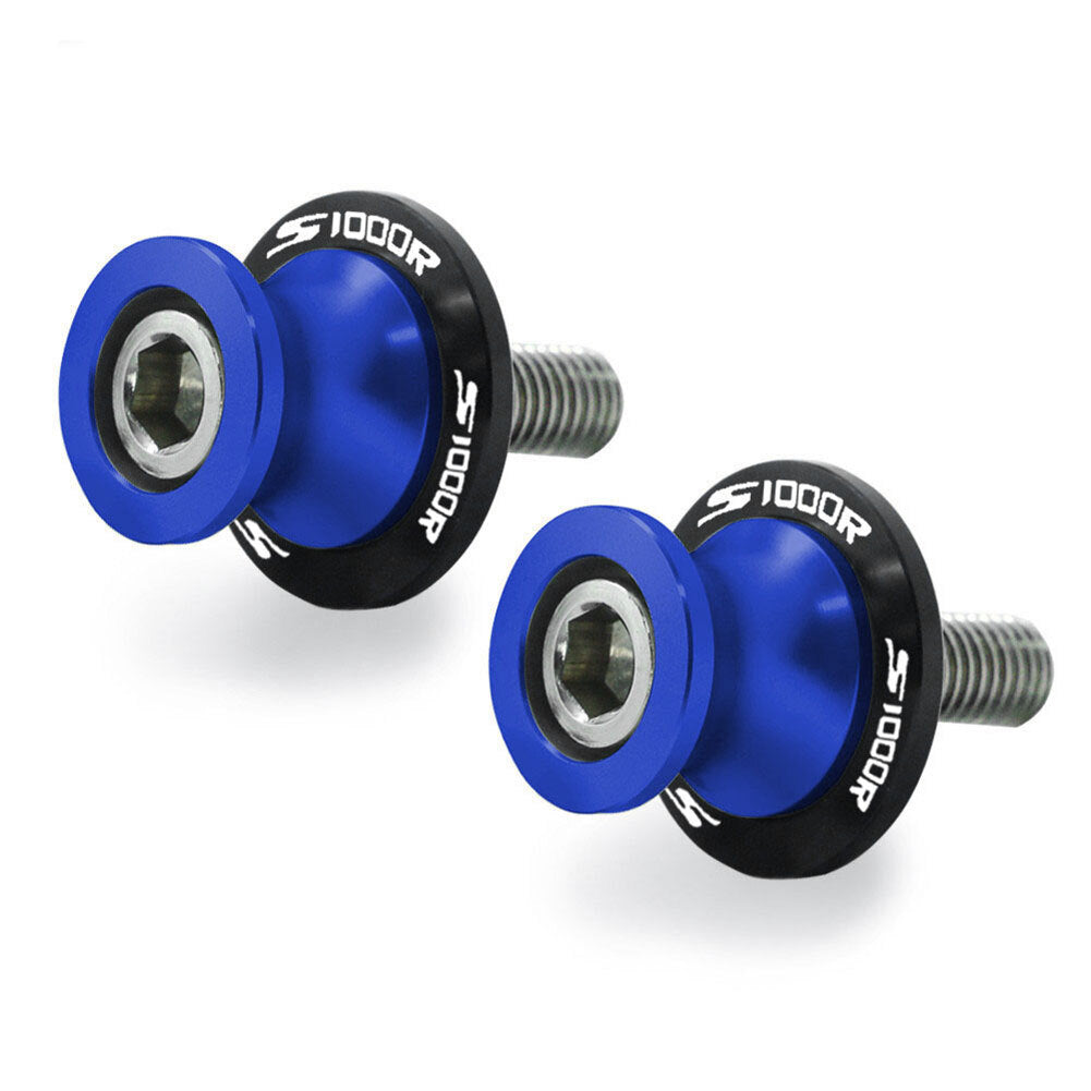 for BMW S1000R S1000RR 2014-18 Blue Swingarm Spools Coil Slider Stand Screws M8