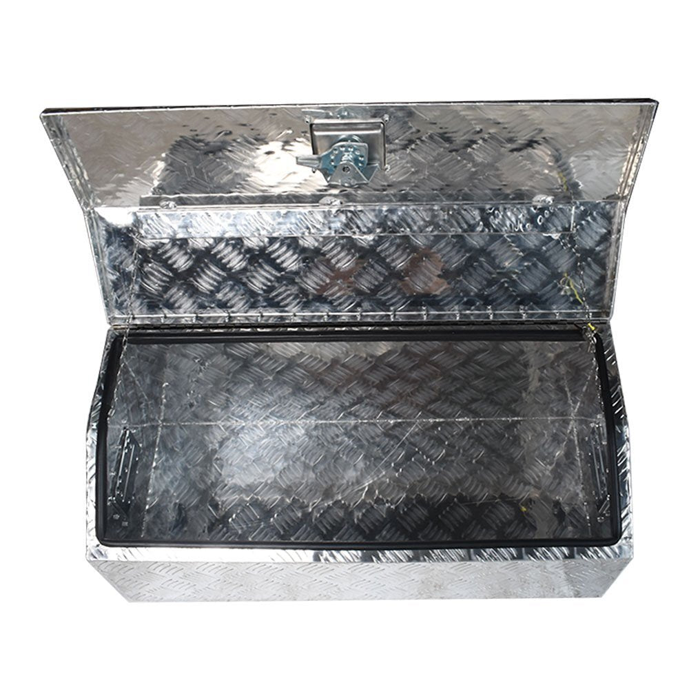 30 x 13 x 13 Silver Aluminum Alloy Underbody Storage Tool Box Suitable for Trucks, Trailers, and Caravans