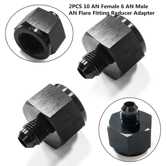 10AN Female to 6AN Male Horn Connector Reducer Adapter 10AN to 6AN Aluminum CNC - n