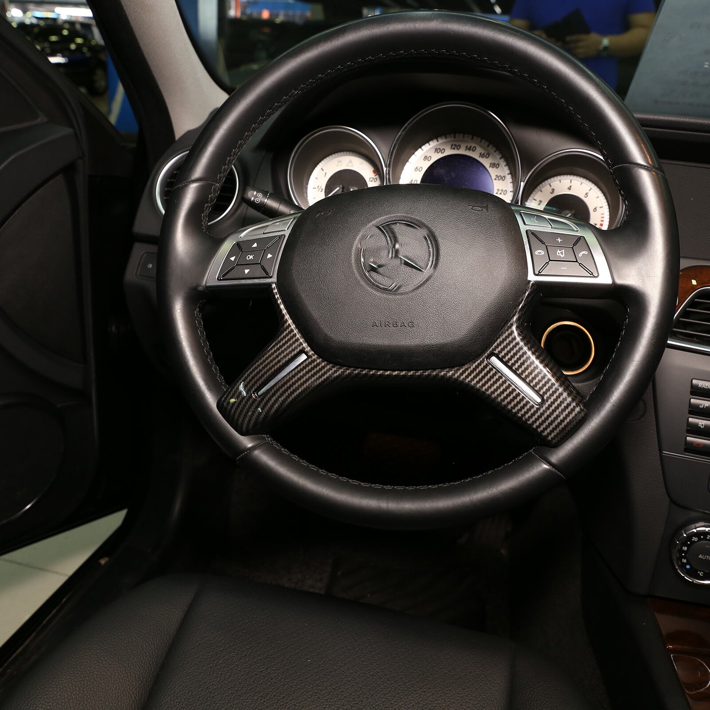 Carbon fiber steering wheel trim suitable for G-Class 2013 - 18 model - Cover trim - n