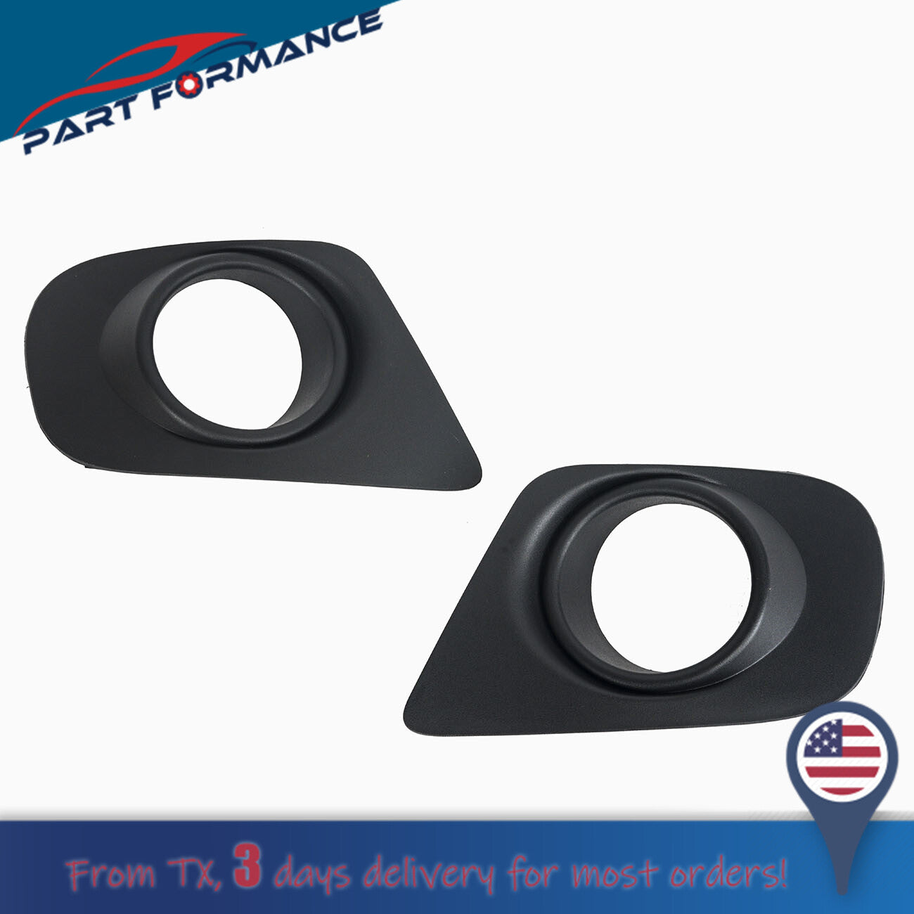 Pair of LH & RH Fog Light Trim Light Bezel Covers for 2011 - 2019 for Dodge Journey - v