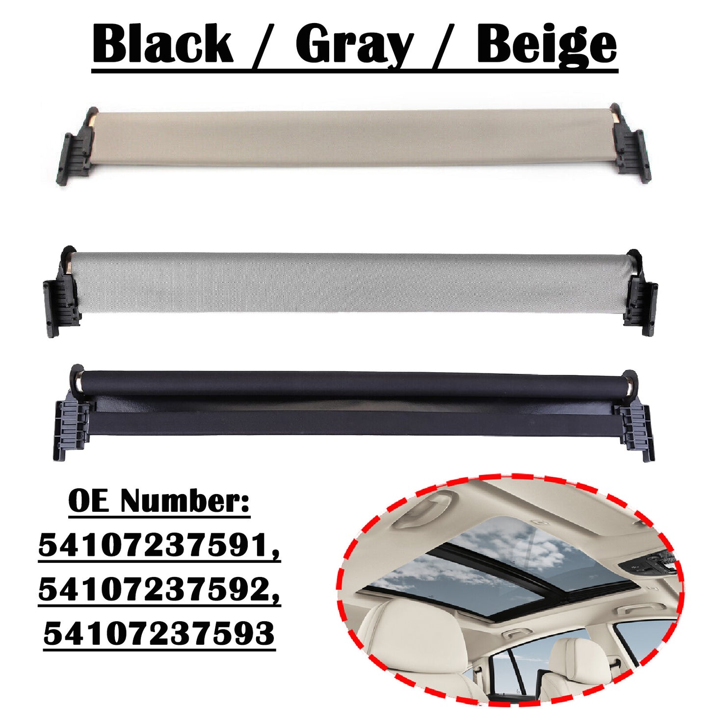 SunShade sunroof curtain cover for BMW F07 GT5 528i 535i 550i GT 54107237591-3