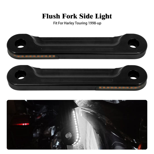 Black LED Flush Fork Turn Signal Side Light for Harley Electra Road Glide 98-23 Q