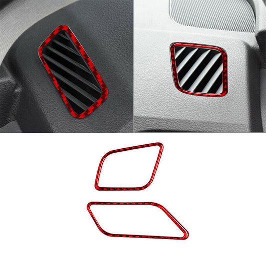 Red Carbon Fiber Dashboard Air Vent Outlet Trim for Subaru Forester 2009-2013 v