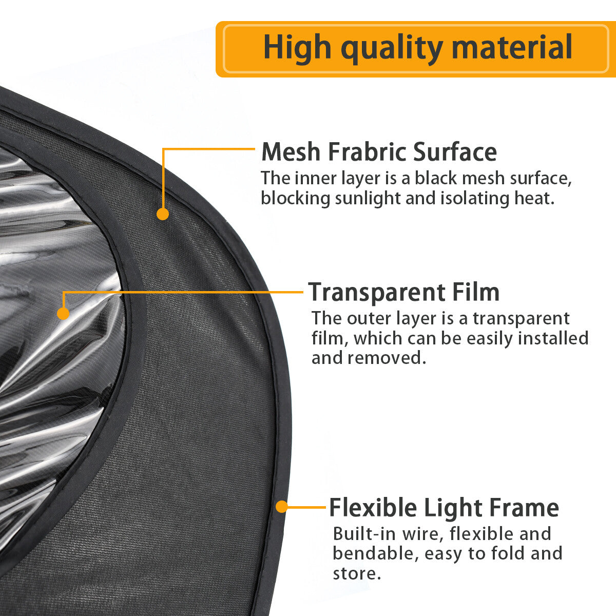 2-piece privacy automatic side window sunshade UV anti-static adsorption set n