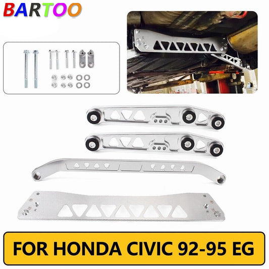Silver Rear Lower Control Arm + Subframe Brace +Tie Bar for Honda for Civic EG 92-95 Q