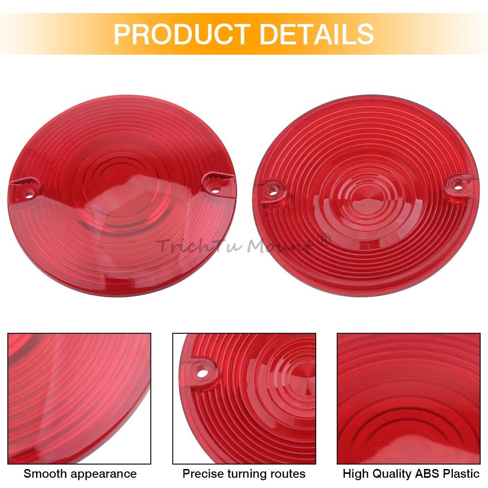 Turn Signal Light Cover Red Lens for Harley Davidson Electra Glide Road King 86+ Q