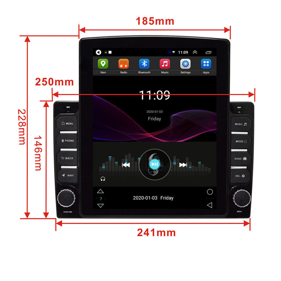 Single DIN 10.1-inch touchscreen car FM stereo radio with 1+16G GPS WiFi + rear camera n