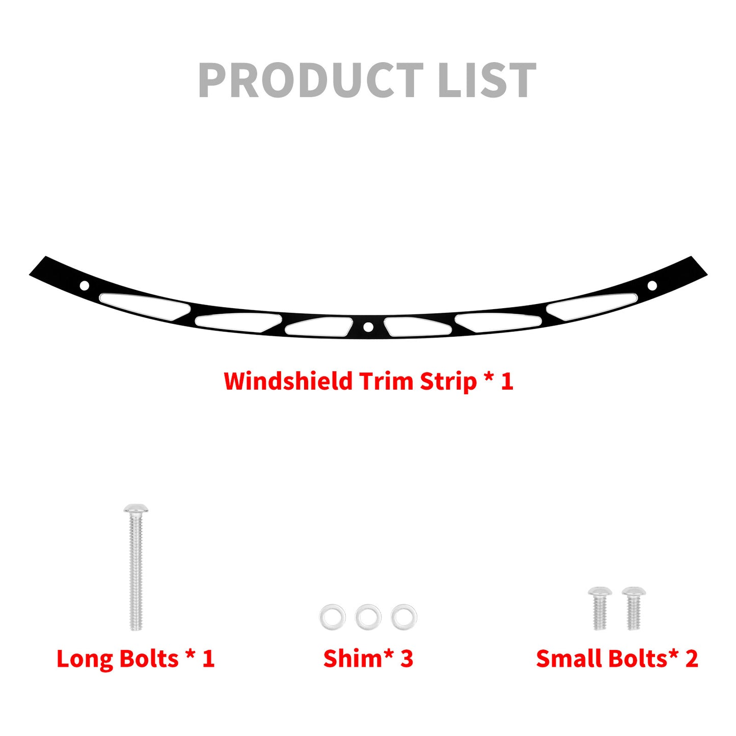 Black Hollow Fairing Windshield Trim Fit for Harley Touring Street Glide 14-2023
