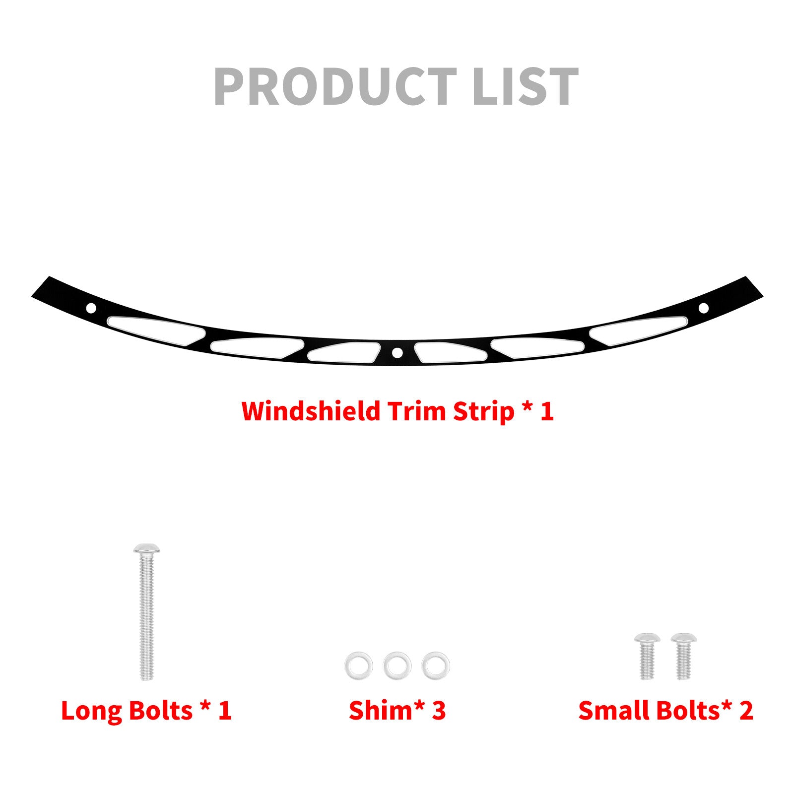 Black Hollow Fairing Windshield Trim Fit for Harley Touring Street Glide 14-2023