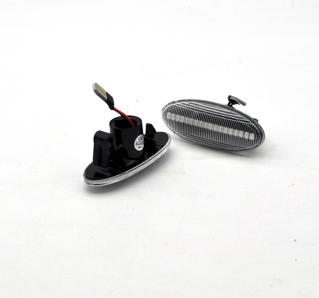 2x Dynamic clear amber LED Side Marker signal Light For Juke Cube Leaf v