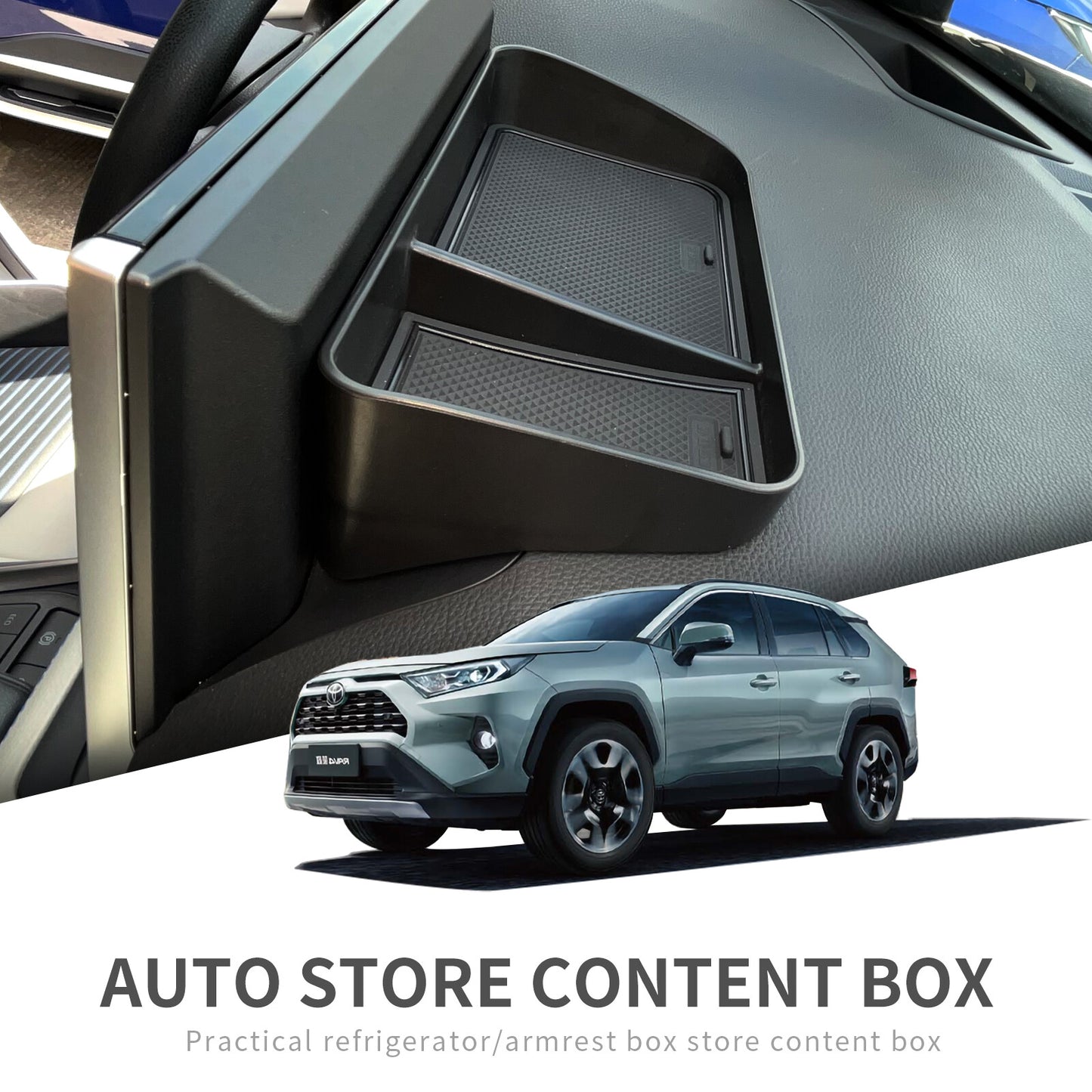 for Toyota RAV4 2019~2022 Dashboard Tray Car Console Storage Box Behind Screen