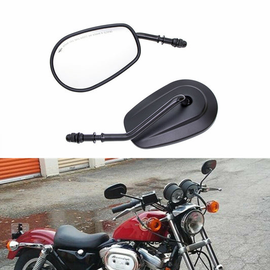 Black Oval Rearview Side Mirrors for Harley Sportster 1200 883 Dyna Street Bob Q