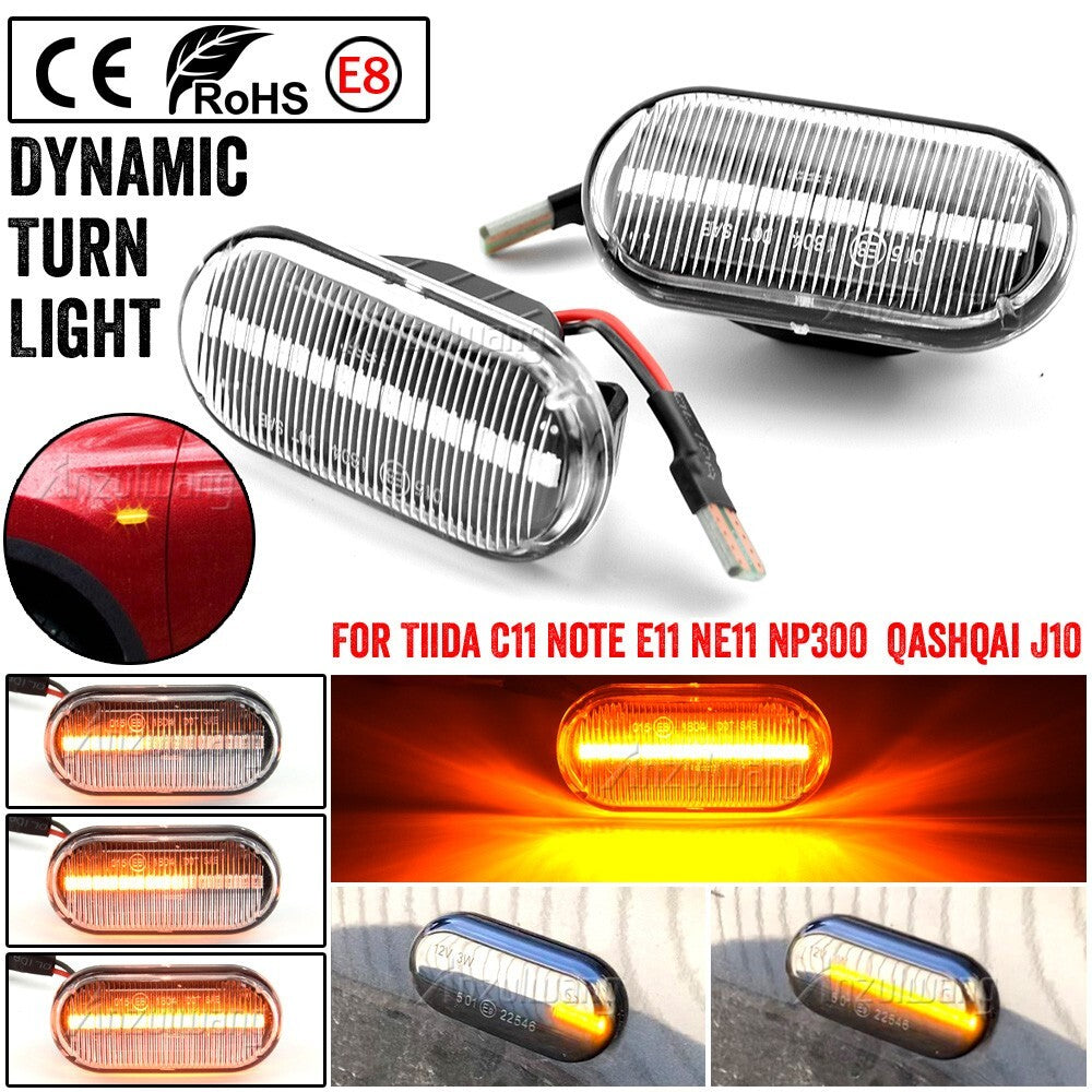 Dynamic Side Marker Turn Light for Nissan Cube Dualis Evalia Micra March Tiida