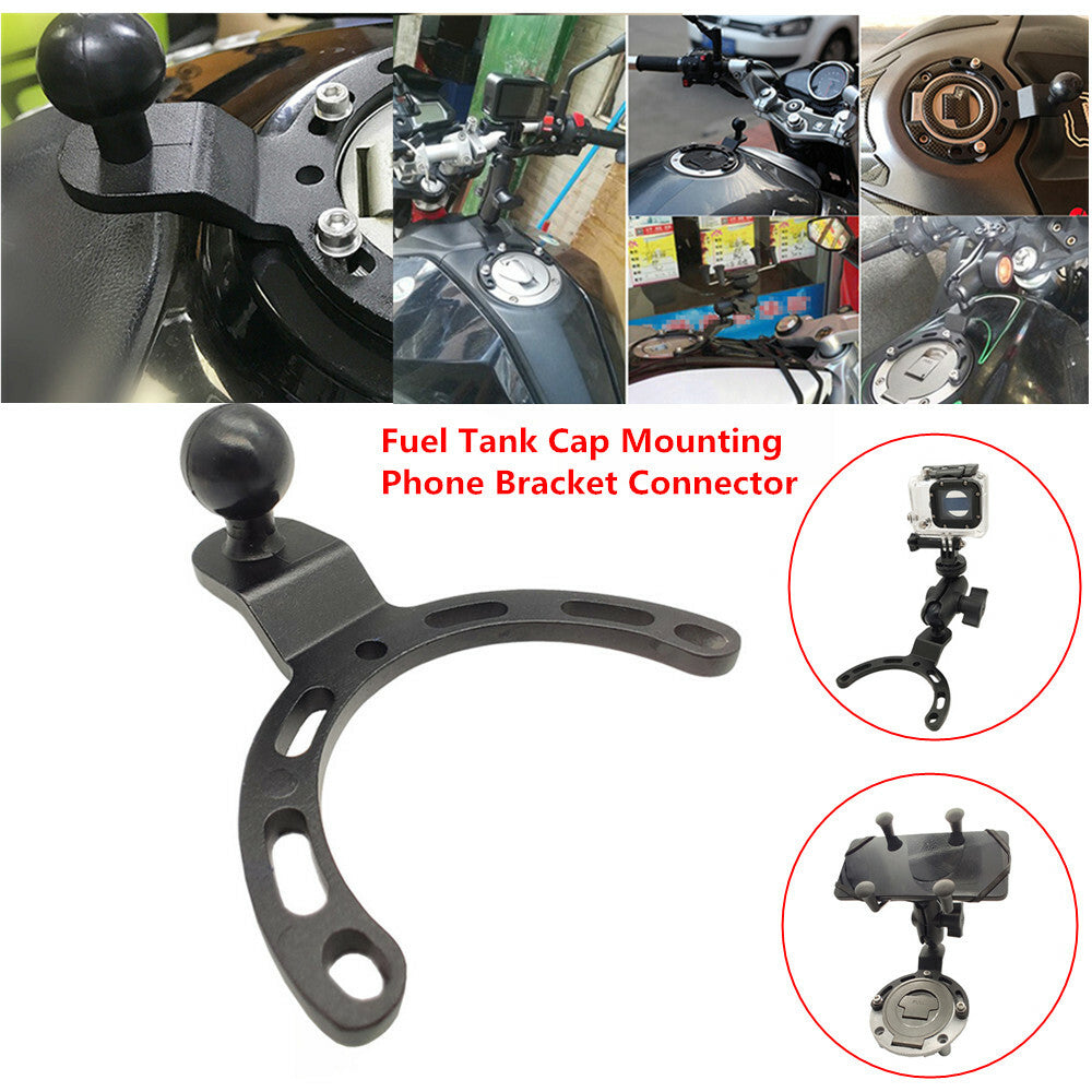 Motorcycle and bicycle small fuel tank mounting bracket connector for mobile phone camera mounting - n