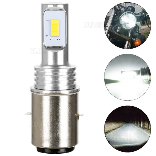 BA20D S2 S1 H6 LED Motorcycle Headlight Bulb Hi/ Lo Spot Beam Motorbike Headlamp
