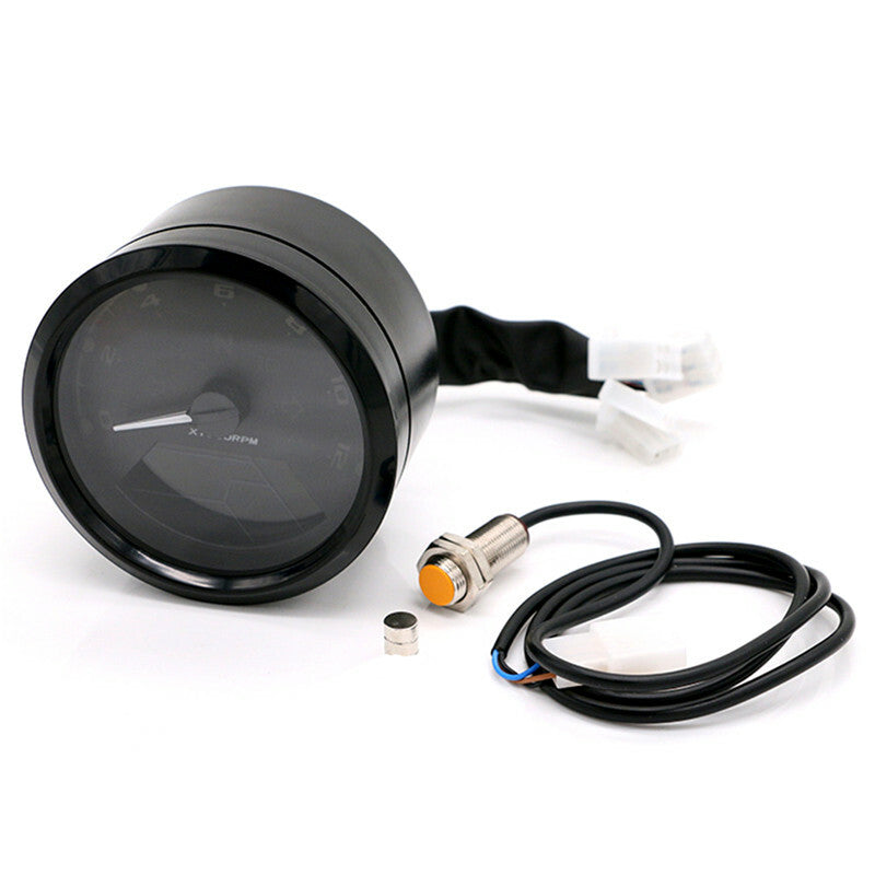 LCD Digital Universal Motorcycle Odometer Speedometer Tachometer 12000RPM Gauge
