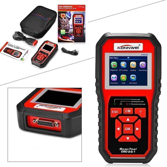 Automotive Diagnostic Code Scanner Tool Multilingual OBD2 KONNWEI KW850 Kit Set Q
