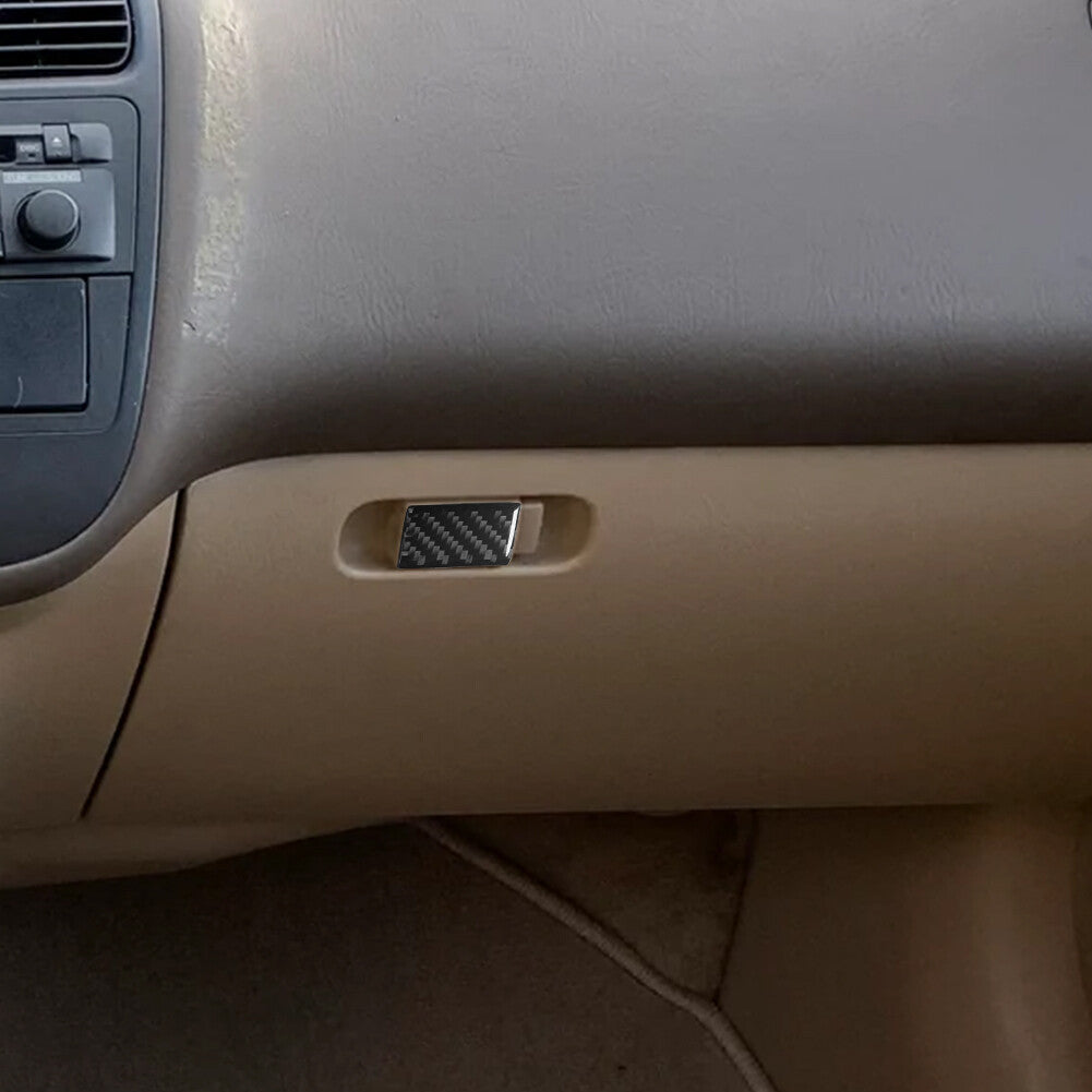 Carbon Fiber Interior Glove Box Handle Panel Cover Trim for Honda for Civic 2003-05